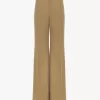 Pantalon tailleur évasé en laine grain de poudre Pantalon tailleur évasé en laine grain de poudre