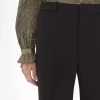 Pantalon tailleur évasé en laine grain de poudre Pantalon tailleur évasé en laine grain de poudre