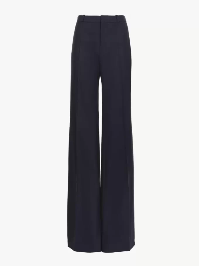 Pantalon tailleur évasé en laine stretch Pantalon tailleur évasé en laine stretch
