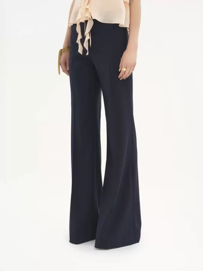Pantalon tailleur évasé en laine stretch Pantalon tailleur évasé en laine stretch