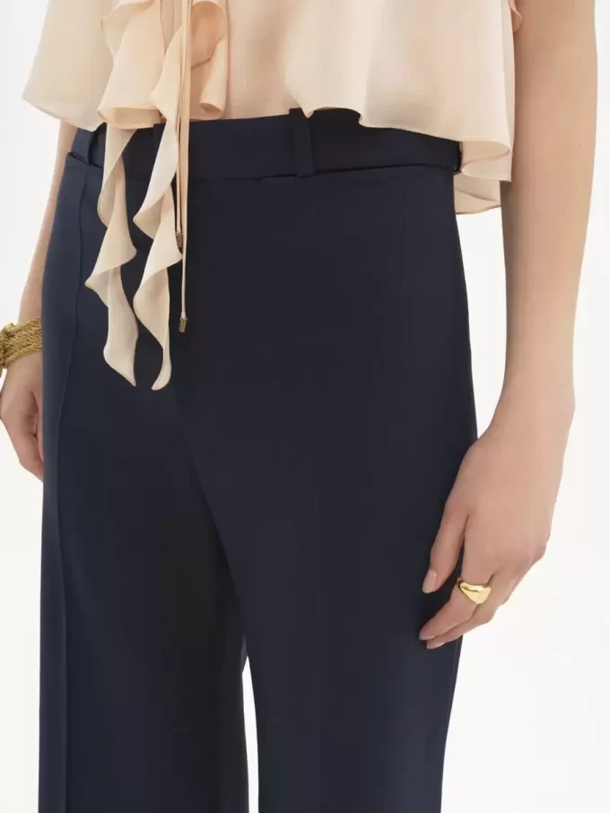 Pantalon tailleur évasé en laine stretch Pantalon tailleur évasé en laine stretch