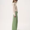Pantalon évasé en toile de coton Pantalon évasé en toile de coton