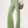 Pantalon évasé en toile de coton Pantalon évasé en toile de coton