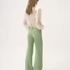 Pantalon évasé en toile de coton Pantalon évasé en toile de coton