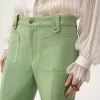 Pantalon évasé en toile de coton Pantalon évasé en toile de coton