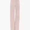 Pantalon évasé taille haute en daim Pantalon évasé taille haute en daim
