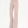 Pantalon évasé taille haute en daim Pantalon évasé taille haute en daim