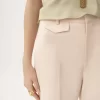 Pantalon évasé taille haute en gabardine de laine Pantalon évasé taille haute en gabardine de laine