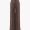 Pantalon évasé taille haute en laine à carreaux Pantalon évasé taille haute en laine à carreaux