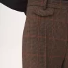 Pantalon évasé taille haute en laine à carreaux Pantalon évasé taille haute en laine à carreaux