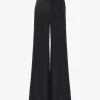 Pantalon évasé taille haute en laine grain de poudre Pantalon évasé taille haute en laine grain de poudre