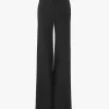 Pantalon évasé taille haute en laine grain de poudre Pantalon évasé taille haute en laine grain de poudre