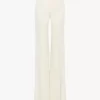 Pantalon évasé taille haute en laine grain de poudre Pantalon évasé taille haute en laine grain de poudre