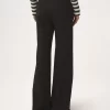 Pantalon évasé taille haute en laine grain de poudre Pantalon évasé taille haute en laine grain de poudre