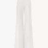 Pantalon évasé taille haute en toile de coton Pantalon évasé taille haute en toile de coton