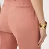 Pantalon évasé taille haute en toile de coton Pantalon évasé taille haute en toile de coton