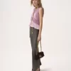 Pantalon évasé à volants en cuir Pantalon évasé à volants en cuir