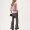Pantalon évasé à volants en cuir Pantalon évasé à volants en cuir
