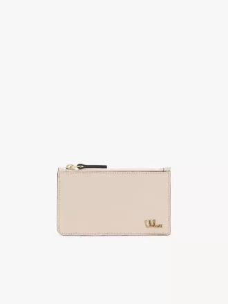 Petit porte-monnaie Chloé Iconic avec fentes pour cartes en cuir brillant