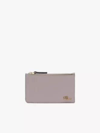 Petit porte-monnaie Chloé Iconic avec fentes pour cartes en cuir brillant