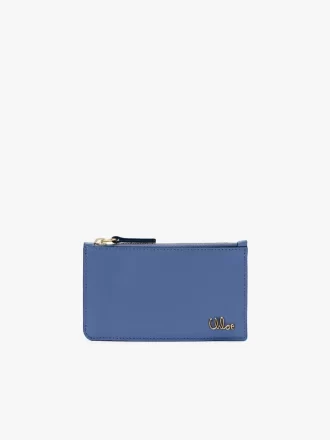 Petit porte-monnaie Chloé Iconic avec fentes pour cartes en cuir brillant