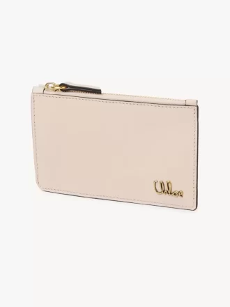 Petit porte-monnaie Chloé Iconic avec fentes pour cartes en cuir brillant