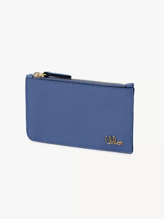 Petit porte-monnaie Chloé Iconic avec fentes pour cartes en cuir brillant