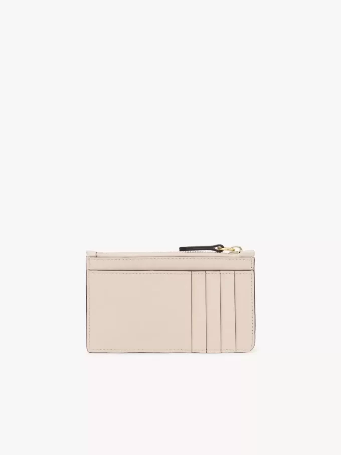 Petit porte-monnaie Chloé Iconic avec fentes pour cartes en cuir brillant