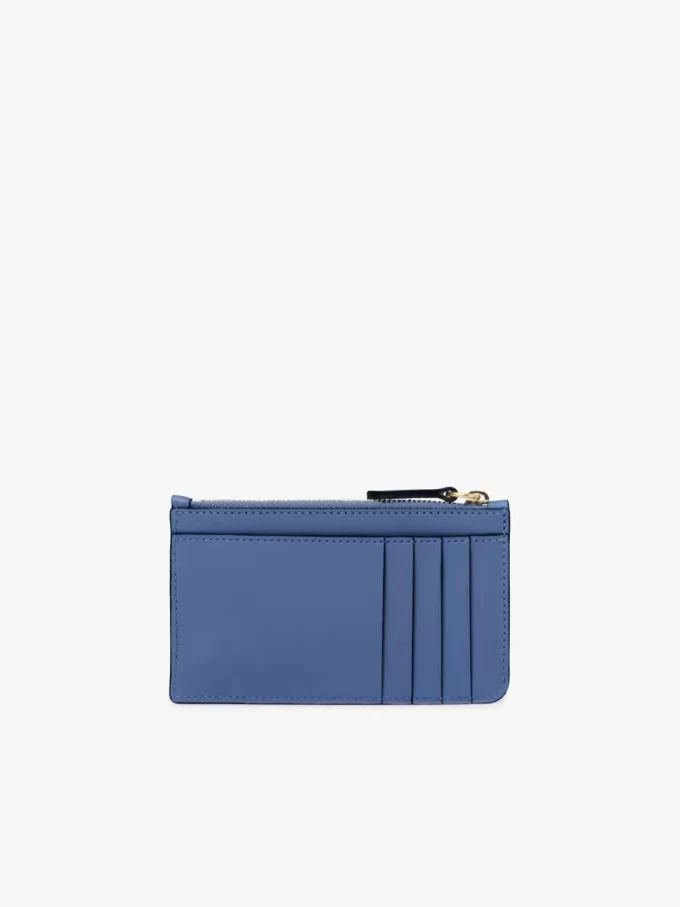 Petit porte-monnaie Chloé Iconic avec fentes pour cartes en cuir brillant