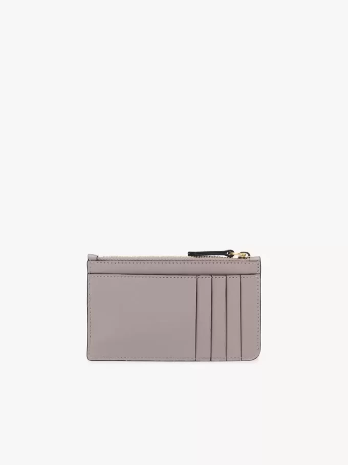 Petit porte-monnaie Chloé Iconic avec fentes pour cartes en cuir brillant