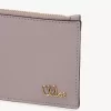 Petit porte-monnaie Chloé Iconic avec fentes pour cartes en cuir brillant
