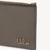 Petit porte-monnaie Chloé Iconic avec fentes pour cartes en cuir brillant