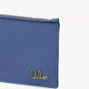 Petit porte-monnaie Chloé Iconic avec fentes pour cartes en cuir brillant