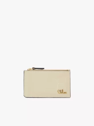 Petit porte-monnaie Chloé Iconic avec fentes pour cartes en cuir effet croco