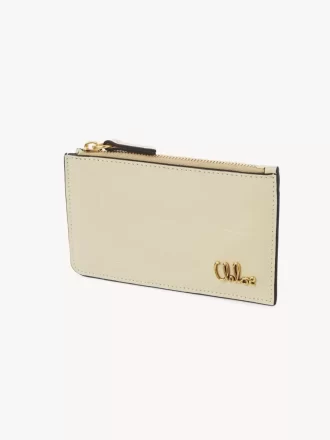 Petit porte-monnaie Chloé Iconic avec fentes pour cartes en cuir effet croco