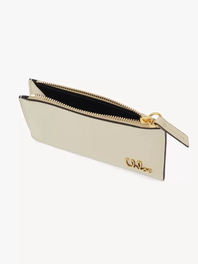 Petit porte-monnaie Chloé Iconic avec fentes pour cartes en cuir effet croco