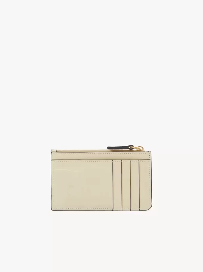 Petit porte-monnaie Chloé Iconic avec fentes pour cartes en cuir effet croco