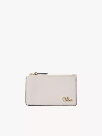 Petit porte-monnaie Chloé Iconic avec fentes pour cartes en cuir grainé
