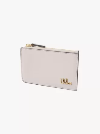 Petit porte-monnaie Chloé Iconic avec fentes pour cartes en cuir grainé