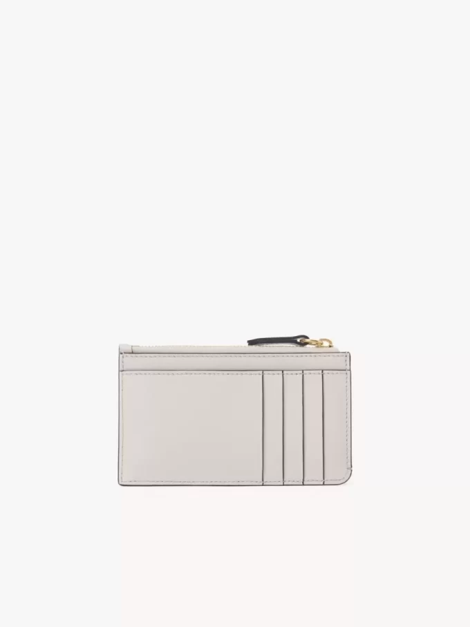 Petit porte-monnaie Chloé Iconic avec fentes pour cartes en cuir grainé