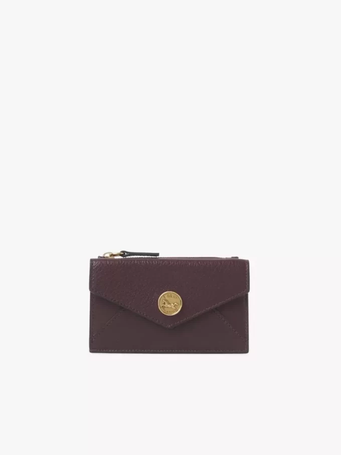 Petit porte-monnaie enveloppe avec fentes pour cartes en cuir grainé Petit porte-monnaie enveloppe avec fentes pour cartes en cuir grainé