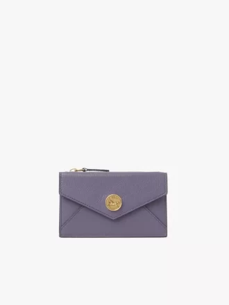 Petit porte-monnaie enveloppe avec fentes pour cartes en cuir grainé