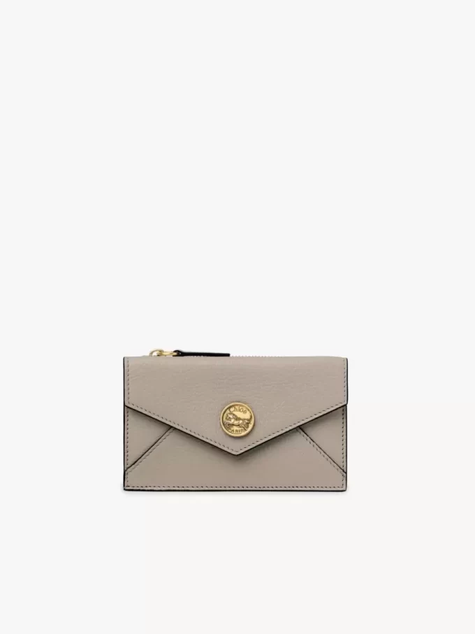 Petit porte-monnaie enveloppe avec fentes pour cartes en cuir grainé Petit porte-monnaie enveloppe avec fentes pour cartes en cuir grainé