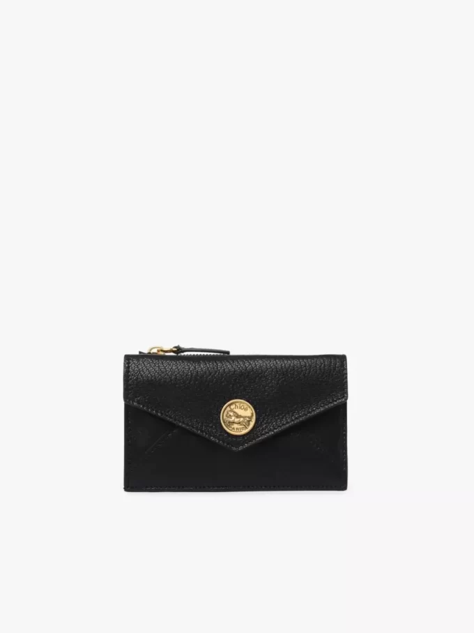 Petit porte-monnaie enveloppe avec fentes pour cartes en cuir grainé Petit porte-monnaie enveloppe avec fentes pour cartes en cuir grainé