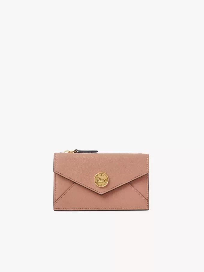 Petit porte-monnaie enveloppe avec fentes pour cartes en cuir grainé Petit porte-monnaie enveloppe avec fentes pour cartes en cuir grainé