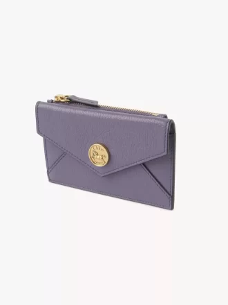 Petit porte-monnaie enveloppe avec fentes pour cartes en cuir grainé