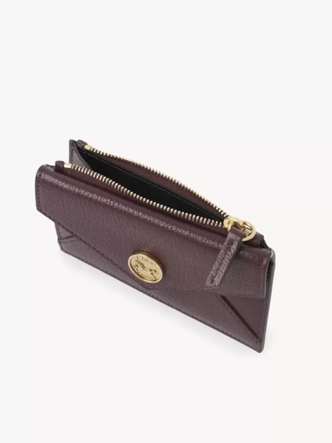 Petit porte-monnaie enveloppe avec fentes pour cartes en cuir grainé Petit porte-monnaie enveloppe avec fentes pour cartes en cuir grainé