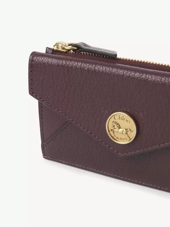 Petit porte-monnaie enveloppe avec fentes pour cartes en cuir grainé Petit porte-monnaie enveloppe avec fentes pour cartes en cuir grainé