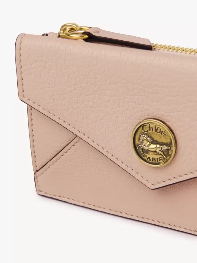 Petit porte-monnaie enveloppe avec fentes pour cartes en cuir grainé Petit porte-monnaie enveloppe avec fentes pour cartes en cuir grainé