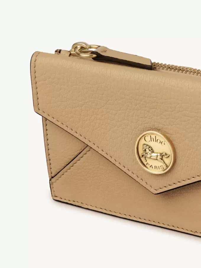 Petit porte-monnaie enveloppe avec fentes pour cartes en cuir grainé Petit porte-monnaie enveloppe avec fentes pour cartes en cuir grainé
